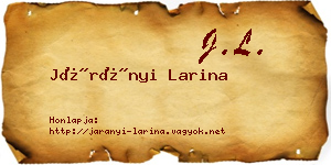Járányi Larina névjegykártya